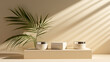 © Strabiliante - spa still life with palm leaves Generative Ai