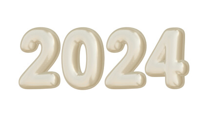Poster - 2024 number in 3d rendering for new year and calendar concept