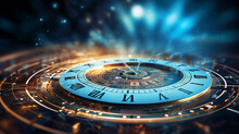 Abstract Futuristic Time Travel Technology Background