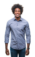 Poster - Afro american man over isolated background with a happy and cool smile on face. Lucky person.