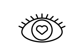 Wall Mural - Eye line icon valentines day sign flat minimalist symbol art