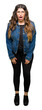 © Krakenimages.com - Young beautiful woman wearing glasses and denim jacket afraid and shocked with surprise expression, fear and excited face.
