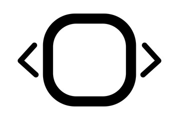 Field with arrows line icon flat UI symbol black minimalistic sign app art