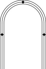 Wall Mural - boho arch frame, monoline aesthetic linear decorative border in celestial concept ,cut out, png isol