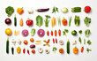 vegetables arranged around a white background AI Generative