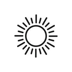 Poster - Sun vector icon. Trendy vector summer symbol for website design, web button, mobile app. Sun line icon for brightness, intensity settings icon vector