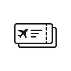 Poster - Ticket icon on background. vector illustration. Vector airplane simple flat line style. Blank plane ticket icon. Travel symbol. Flat vector illustration