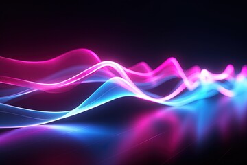 abstract futuristic background with pink blue glowing neon moving high speed wave lines and bokeh lights. Data transfer concept Fantastic wallpaper,