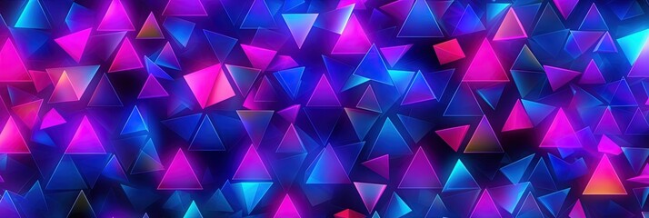 Sticker - Colorfull triangle as abstract 3d geometry background illustration. Generative ai