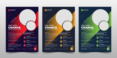Wall Mural - creative corporate & business flyer brochure template design, abstract business flyer, and vector te