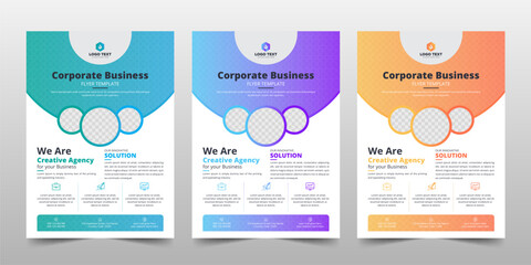 Wall Mural - creative corporate & business flyer brochure template design, abstract business flyer, and vector te
