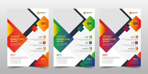 Wall Mural - creative corporate & business flyer brochure template design, abstract business flyer, and vector te