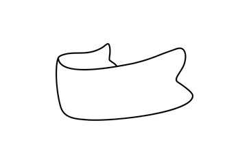 Wall Mural - Line ribbon banner icon, Web design element. Hand drawn vector illustration. Place for your text for business, greeting card and holidays copy space