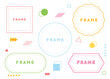 © Hhoary - Set of frame design, bubble speech, message, geometric pattern with colorful line