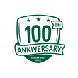 100 years anniversary celebration shield design template. 100th anniversary logo. Vector and illustration.

