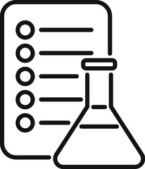 Poster - Flask test result icon outline vector. Positive lab. Hospital clinic