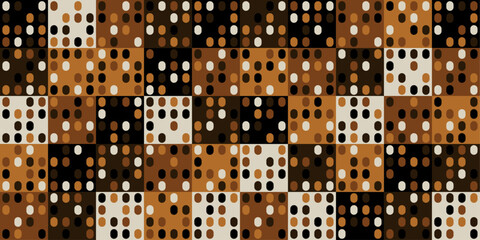 Wall Mural - Vector pattern from brown tiles for a seamless pattern. For print, seamless interior, wallpaper pattern. Coffe pattern.