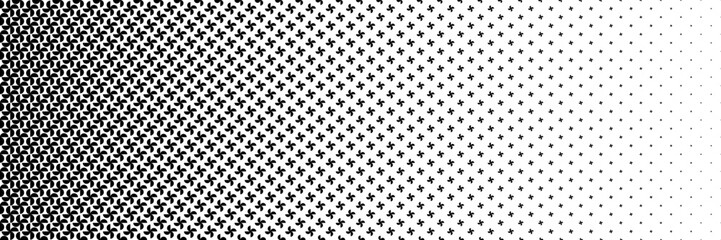 Poster - horizontal black halftone of semicircle design for pattern and background.
