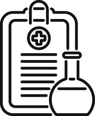 Poster - Flask result test icon outline vector. Medical lab. Data kit