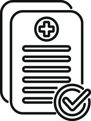 Poster - Approved test icon outline vector. Sample virus. Data plasma