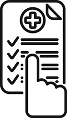 Poster - Medical result icon outline vector. Positive test. Digital equipment