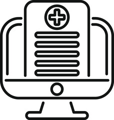 Poster - Computer data icon outline vector. Test lab. Digital clinic