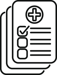 Poster - Test result paper icon outline vector. Scientist kit. Digital clinic