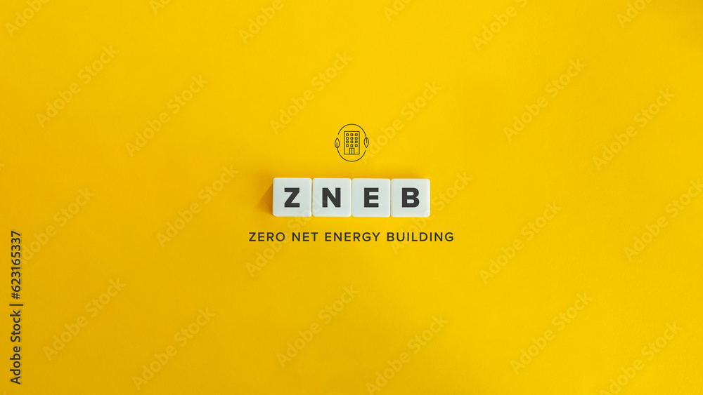 Zneb Camera Zero Net Energy Building (ZNEB) Acronym and Icon. Concept of ...