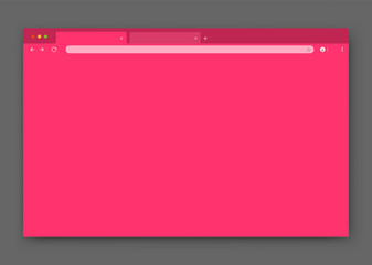 Poster - The design of the web browser window in purple on a gray background. An empty website layout with a search bar and toolbar. Vector EPS 10.