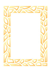 Wall Mural - Abstract rectangle frame. Vertical rectangular golden frame.PNG with transparent background. 