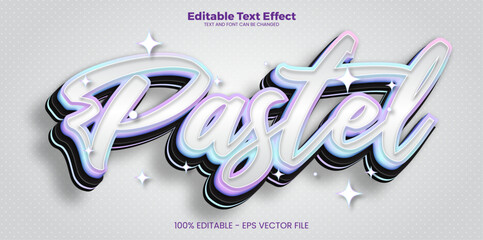 Wall Mural - Pastel editable text effect in modern trend style