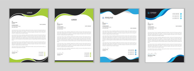 Wall Mural - Clean and professional corporate company business letterhead template design with color variation bundle.
Abstract Corporate Business Style Letterhead Design Vector Template. Letterhead design.