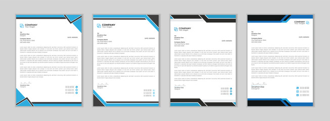 Wall Mural - clean and professional corporate company business letterhead template design with color variation bu
