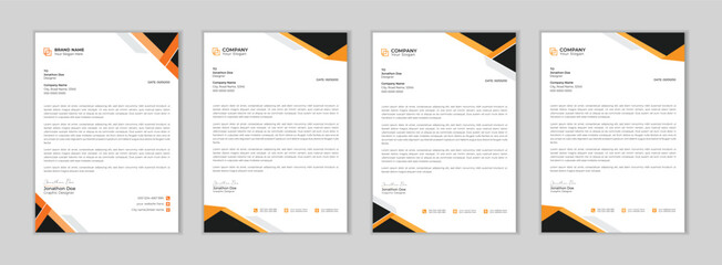 Wall Mural - clean and professional corporate company business letterhead template design with color variation bu