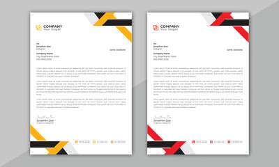 Wall Mural - clean and professional corporate company business letterhead template design with color variation bu