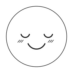 Fototapete - Feeling delighted emoji flat monochrome isolated vector icon. Good mood. Customer satisfaction. Editable black and white line art drawing. Simple outline spot illustration for web graphic design