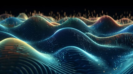 An abstract representation of vibration, ripple, Generative AI.