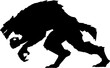 Scary werewolf monster black silhouette