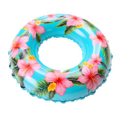 Wall Mural - Floral swimming ring isolated on transparent background, png