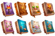 © terra.incognita - set magic book in cartoon style for video game isolated on white background, AI