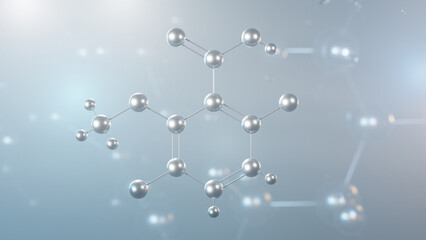 dicamba molecular structure, 3d model molecule, herbicide, structural chemical formula view from a microscope