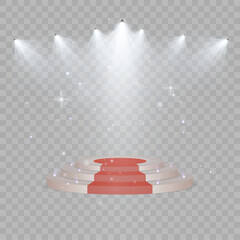 Poster - 3D Stage - Winners podium platform with special lighting effects. Vector
