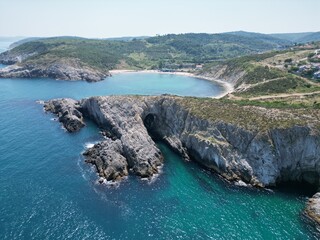 Wall Mural - amazing drone shot of coastline with rocks near black sea in Turkey