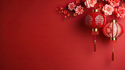 Wall Mural - Concept of Happy Chinese new year, copy space