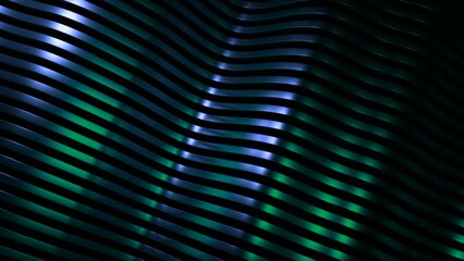 Poster - Background of metal bands moving in waves. Design. Beautiful colorful background with metal stripes. Shimmering with waves of color of metal stripes.