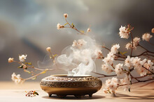 Incense With Smoke, Aromatherapy, Chinese Incense Holder And Smoke, Incense And Smoke, Zen