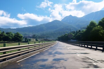 Aufkleber - highway without cars in summer.