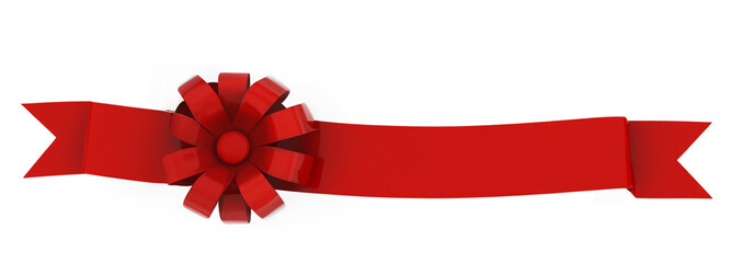 Wall Mural - Red Ribbon. Festive banner element for composing layouts
