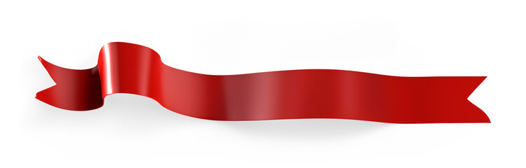 Wall Mural - Red Ribbon. Festive banner element for composing layouts