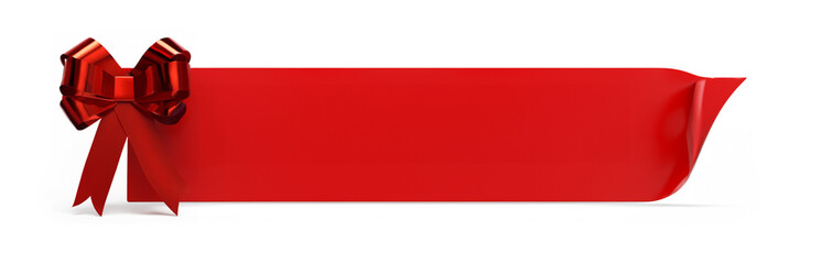 Wall Mural - Red Ribbon. Festive banner element for composing layouts